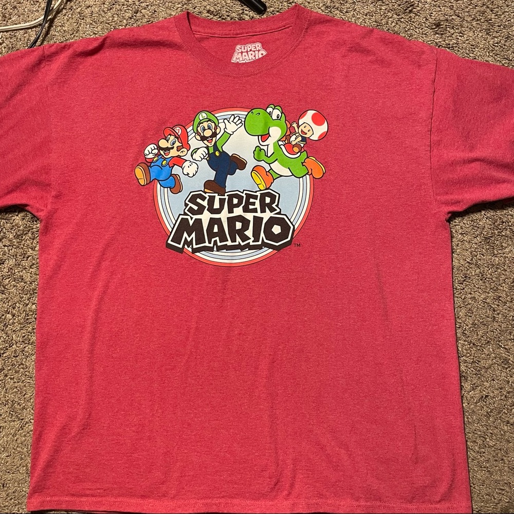 Men’s Crew Neck T-shirt 2xl Super Mario  Nintendo Yoshi Luigi Toad